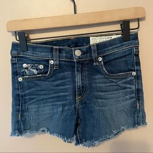 Rag & Bone Dark Wash Denim Shorts